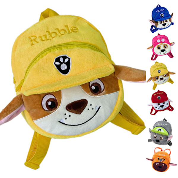 PAW Patrol Förskola Plysch Ryggsäck College Bokväska Lätt Justerbara Remmar Casual Stor Kapacitet Skolväska Flickor & Pojkar Orange 19x22x7.5cm