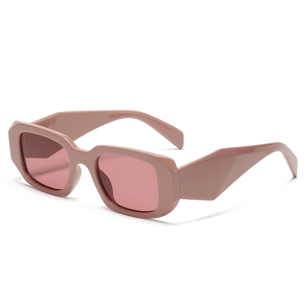 Mode Vintage Solglasögon Kvinnor Män Fyrkantiga Lens Solglasögon Pink Frame Purple Lens