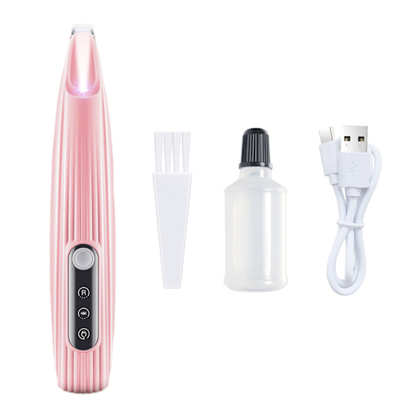 Elektrisk husdjurshårsklippare hund katt fötter tass rakapparat sladdlös grooming trimmer kit Pink