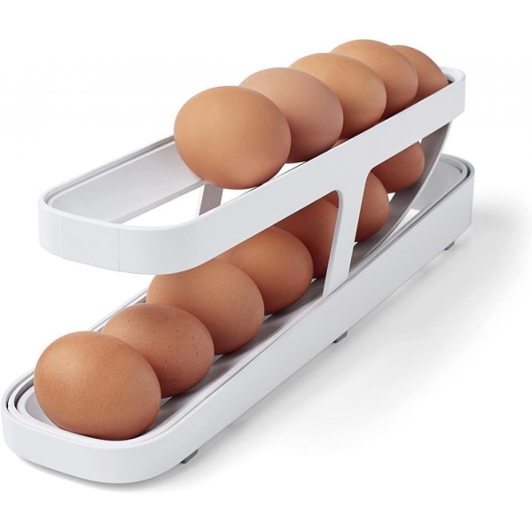 Rolling Egg Dispenser Platssparande förvaringsställ för kylskåpsbänkskiva
