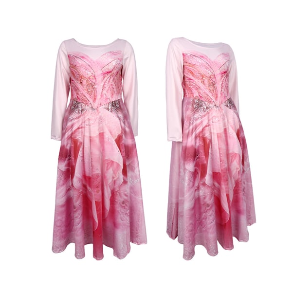 Glinda Wicked Cosplay Kostym Förklädnad för Flickor Klänning Rollspel Kvinnliga Klänningar Fantasy Outfit Halloween Karneval Dräkt Glinda 150cm