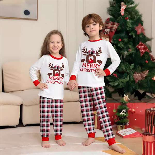 Familjejulpyjamas Matchande Set Vuxna Barn Baby Julmatchande Jammies Semester Julsovkläder Set Kids 13-14Years