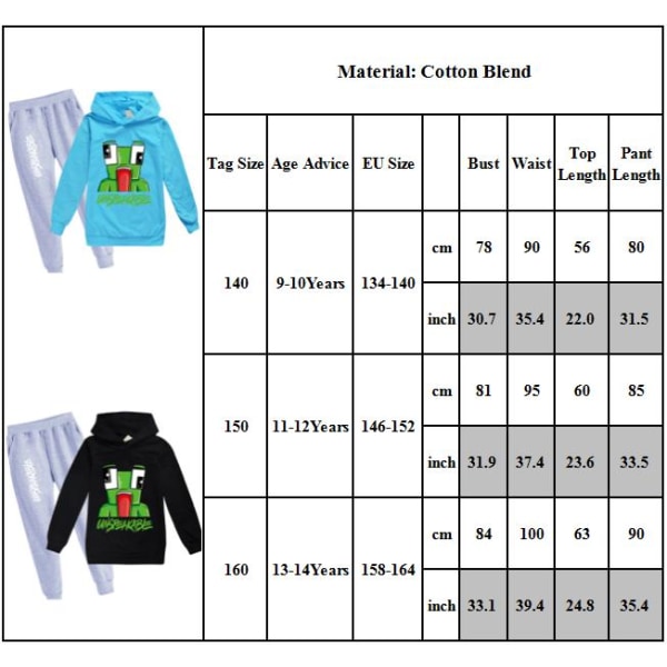 Pojke OFÖRLIGT Printed fritids sweatshirt & byxor Set B 160cm