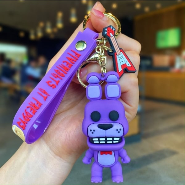 FNAF Five Nights At Freddy's Nyckelring Väska Charm Hänge Figur Bear Rabbit D