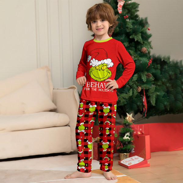 Grinch Christmas PJs Familjematchande nattkläder för vuxna Boys 12T