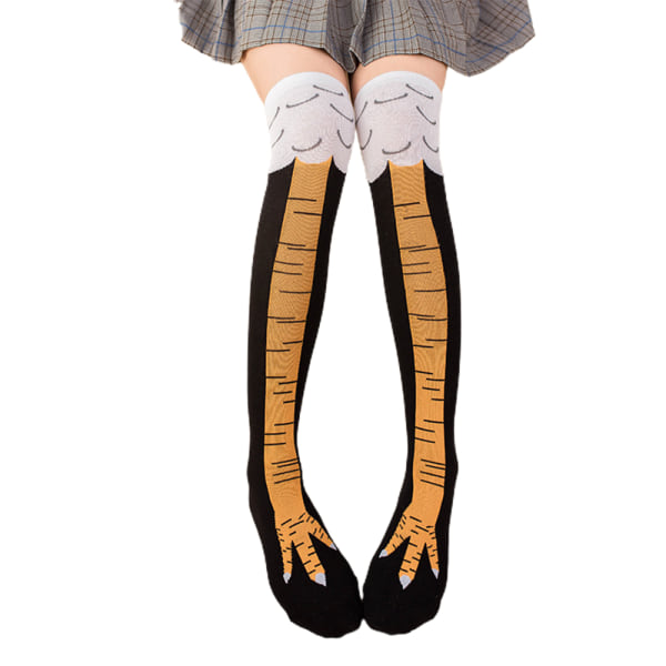 Christmas Chicken Leg Socks Thigh High 3D Cosplay Leg Socks black Long