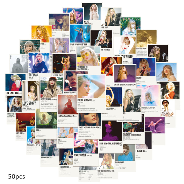 50 st Taylor Swift klistermärke Laptop telefon flaska Populär sångare Decal dekoration 50PCS