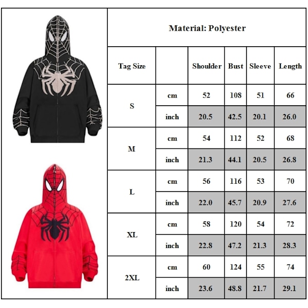 Spider-Man Novelty Hoodies Pullover Graphic 3D Print Halloween Kostym Casual Långärmad Sweatshirts för Unisex med Fickor S-2XL #1 L