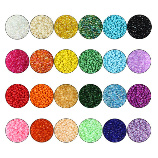 24 färger Pearl Beads Lösa pärlor för hantverk med hål Smycketillverkningssatser