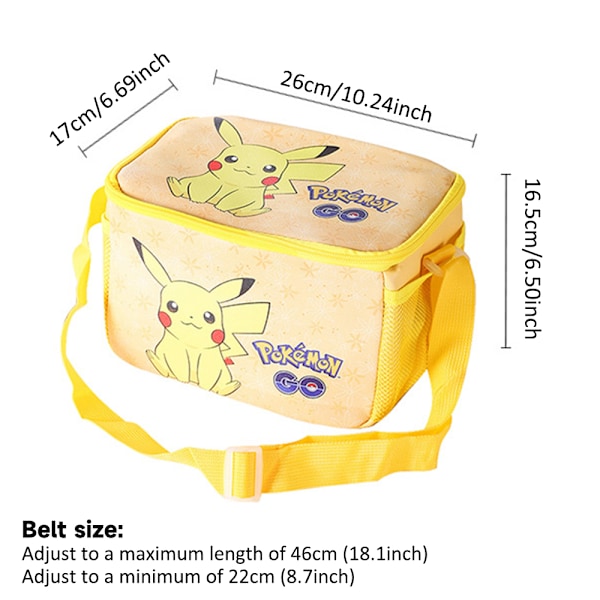 Pikachu Lunch Bag, Bärbar Återanvändbar Termisk Isolerad Lunchlåda för Vuxna och Barn, Lunchväska för Kontor Skola #2