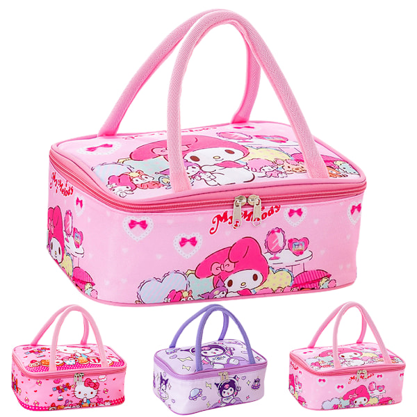 Bärbar Sanrio Lunch Bag, Bärbar Återanvändbar Termisk Isolerad Lunchlåda för Vuxna och Barn, Lunchväska för Kontor Skola Kuromi