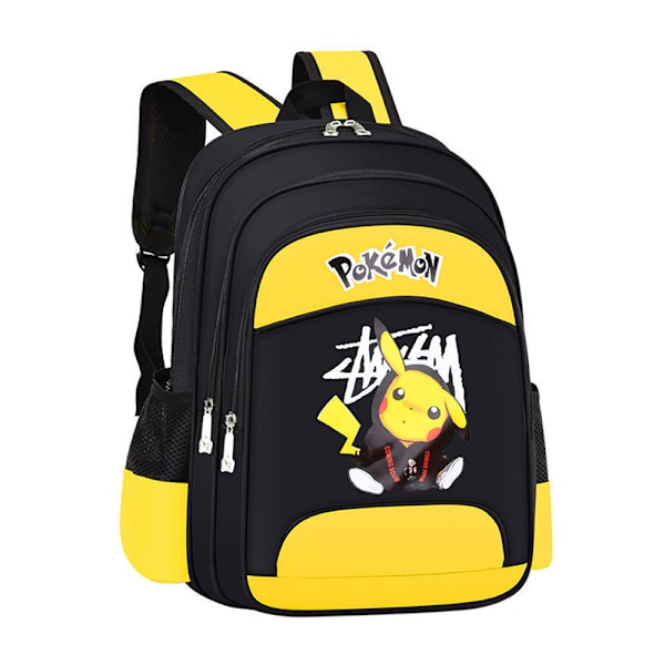 P-okemon Pikachu Ryggsäck Anime Söt Grundskoleelever Bokväska Skolväska För Pojkar Flickor Och Tonåringar Resa Lätt Ryggsäck Gåvor Yellow L