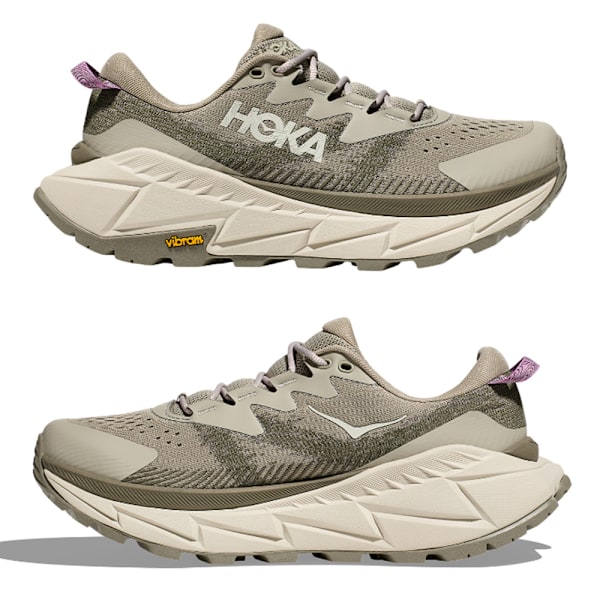 HOKA ONE ONE Skyline Float X Damskor Låg-Topp Vägspringande Träningsskor Stretch-Stickade Vandringsskor Wheat Blue 37