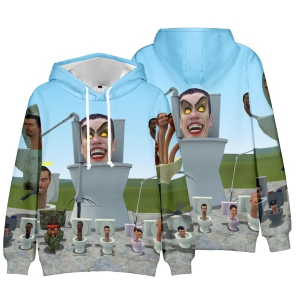 Kids 3D Anime Skibidi Toalett Hoodie Sweatshirt Långärmad kappa C 130cm