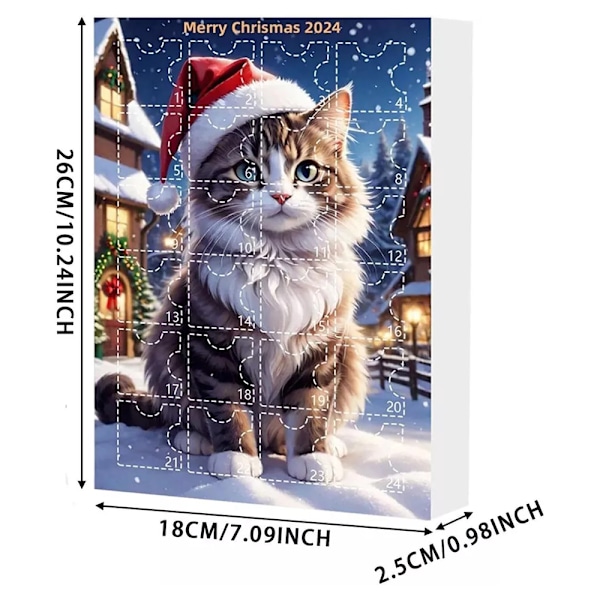 Julkalender 2024, 24-dagars Nedräkning Julkalender, Samlarobjekt Rolig Katt Set Blind Box För Barn Vuxna