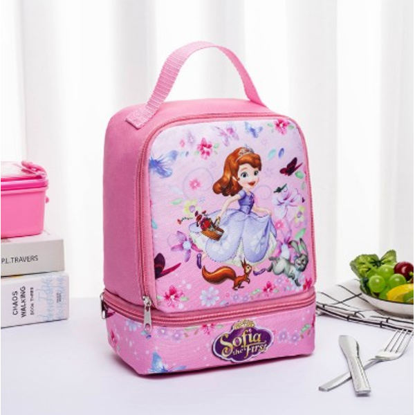 Fryst lunchpaket låda väska barn tecknad flicka barn mat picknick låda skolväska Sophia
