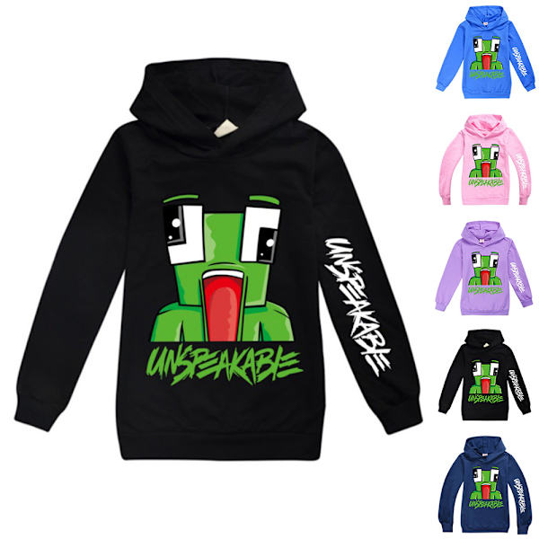 UNSPEAKABL Barn Pojkar Tryck Hoodie Sweatshirt Topp Black 140cm