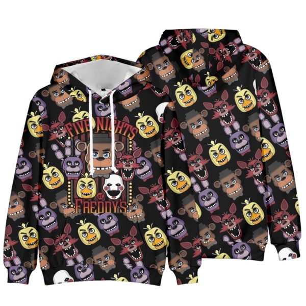 Barn 3D Teddy Bear Hoodie Sweatshirt Långärmad Rock Present D 130cm