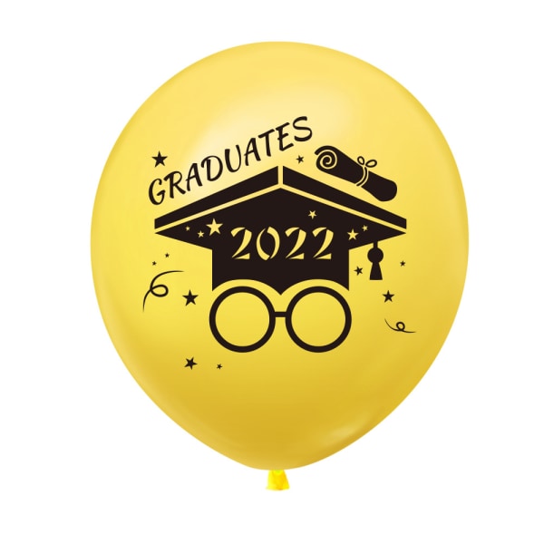 Examensfest Dekorationer 2022 Gratulationer Ballonger Grad Guld Svart Set-3# Festtillbehör