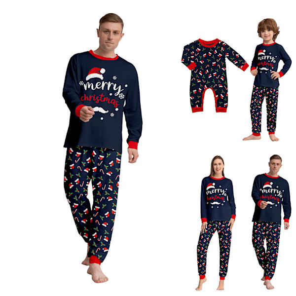 Julpyjamas för familjen Julpyjamas Matchande set för vuxna barn baby Julpyjamas Men M