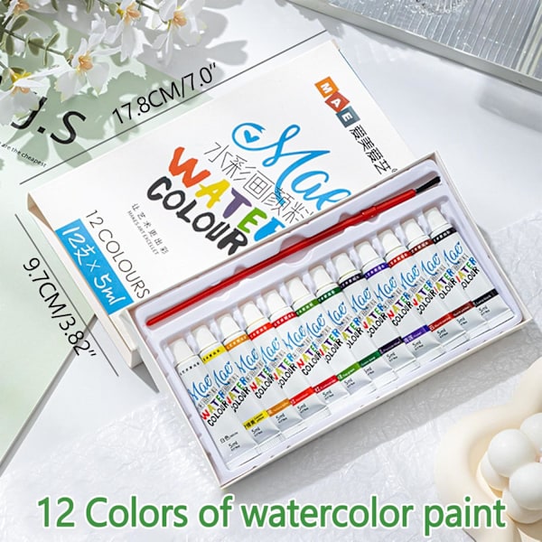 Vattenfärg Reseset, Färgpalett Resekit, Pocketartist Resefärgpalett, Mini Bärbar Vattenfärg Reseset (15 Gri 15PCS