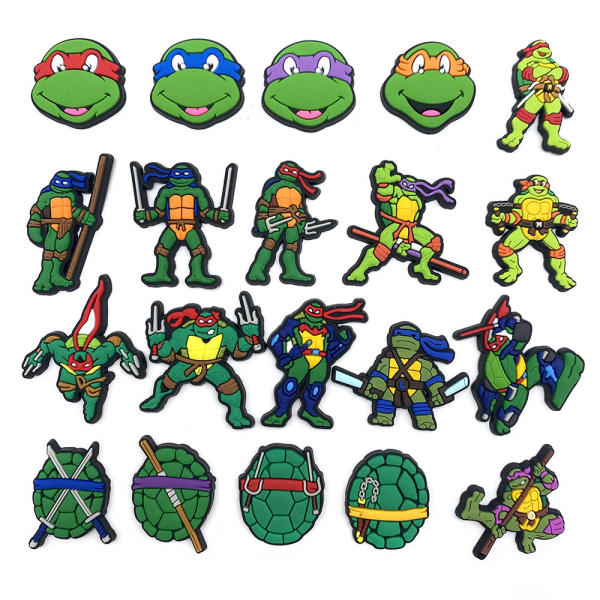 20 st Ninja Turtles-tema skoberlocker Tecknad berlocknålar DIY-dekoration