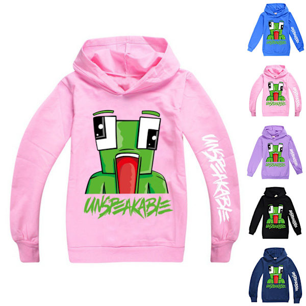 UNSPEAKABL Barn Pojkar Tryck Hoodie Sweatshirt Topp Pink 140cm