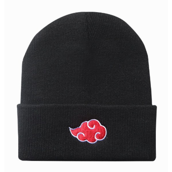 Unisex varm stickad mössa Anime Naruto Akatsuki varm broderi mössa cap black