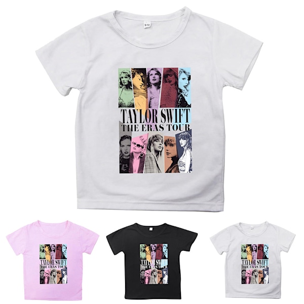 Barn Pojkar Flickor Taylor Swift Kortärmad T-shirt Casual Pullover Tee Topp Gåvor Pink 140cm