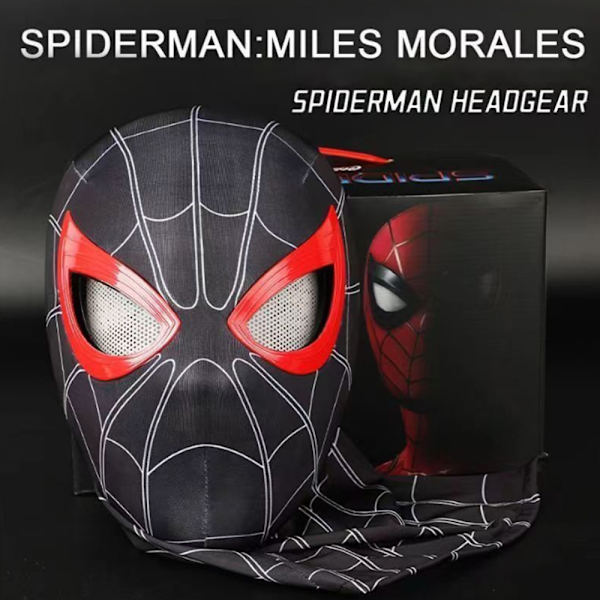 Spiderman Huvudbonad Cosplay Rörliga Ögon Elektronisk Mask Spider Man 1:1 Fjärrkontroll Miles headband/can blink