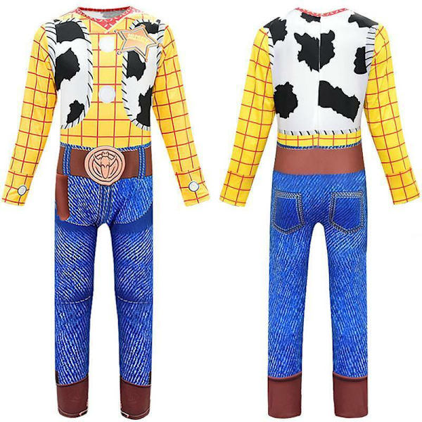 Disney Woody Toy Story 4 Barnkläder Pojkar Overall Hatt Mask Cosplay Woody 12-13 Years