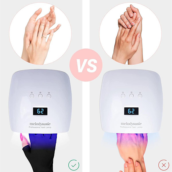 UPF 50 Block 99% UV-handske för gelnagellampa UV-skyddshandske för manikyr light grey