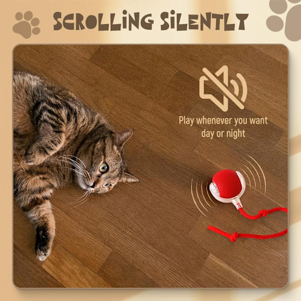 2024 Ny Interaktiv Rullande Hundboll, Självrullande Hundboll Interaktiva Katt Leksaker, 360° Smart Automatisk Rullande Boll Leksak Elektriska Hundbollar Red