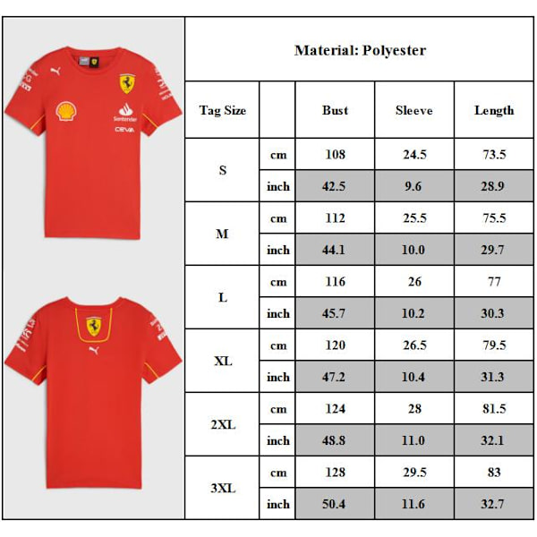 Scuderia Ferrari F1 PUMA Las Vegas LECLERC Amerikansk Fotbollströja Röd Jersey T-shirt för Vuxna M