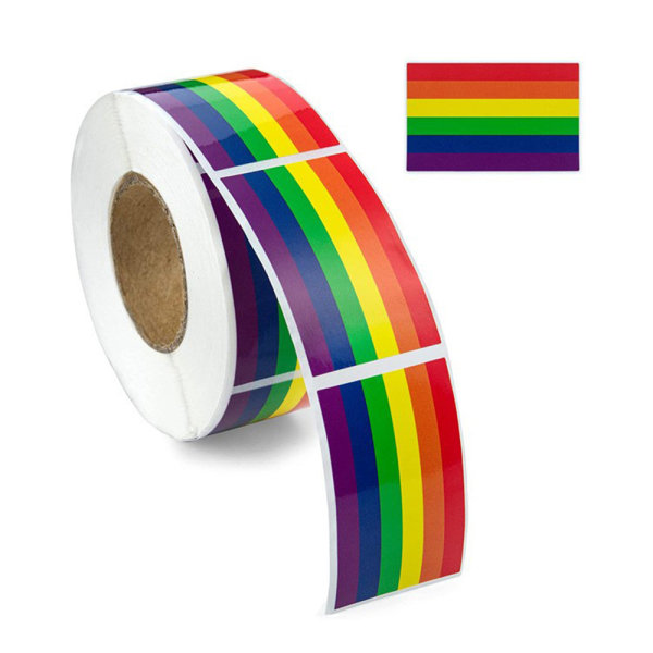 Rektangel Regnbågsflagga klistermärken Pride Party Dekor Prop