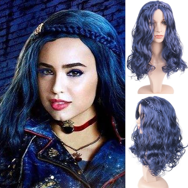 Descendants 2 Kvinnor Evie Peruk Lång Vågig Lockig Peruker Cosplay