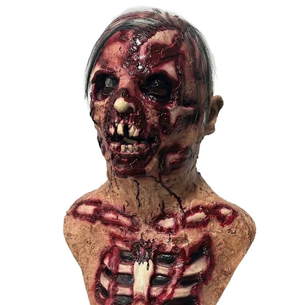 Skräck Walking Dead Helansiktsmask Zombie Latex Halloween Maskeraddräkt