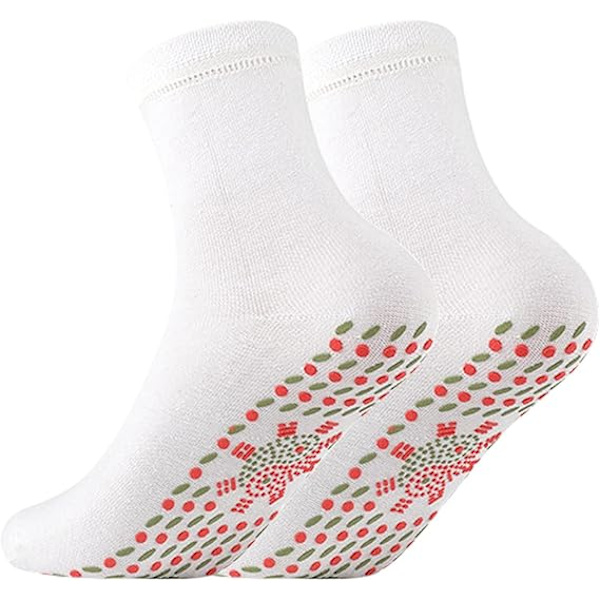 Självvärmande Sockor Anti-Trötthet Vinter Utomhus Varma Värmeisolerade Sockor Termiska Sockor för Vandring Camping Fiske Cykling Skidåkning White