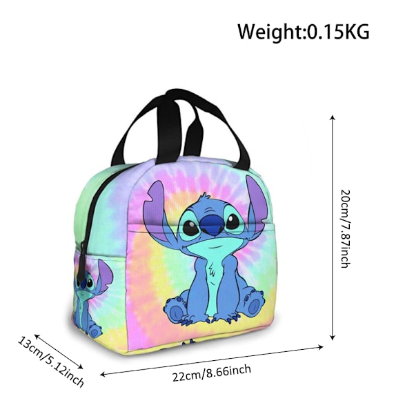 Stitch Lunch Bag, Bärbar Återanvändbar Termisk Isolerad Lunchlåda för Vuxna och Barn, Lunchväska för Kontor Skola #2