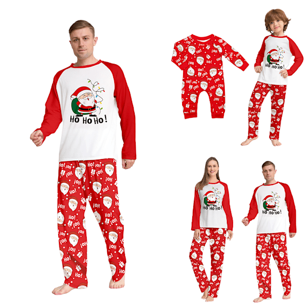 Familjejulpyjamas Matchande Set Julmatchande Pyjamas för Vuxna Barn Semester Hem Jul Familjesömnset Kids 11-12Years