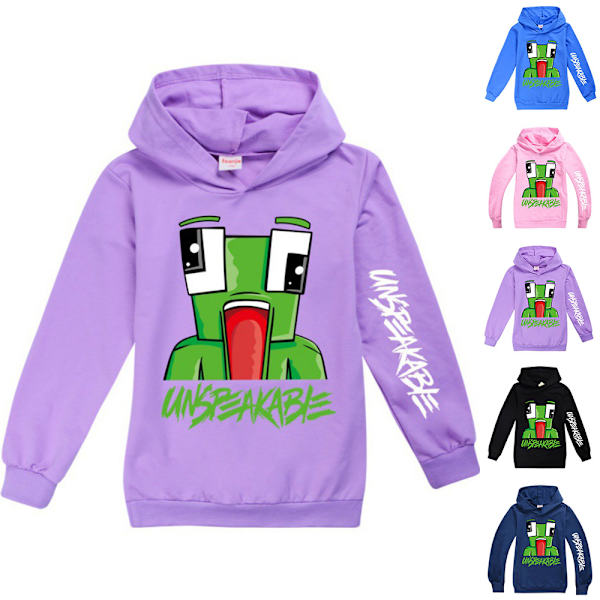 UNSPEAKABL Barn Pojkar Tryck Hoodie Sweatshirt Topp Purple 140cm