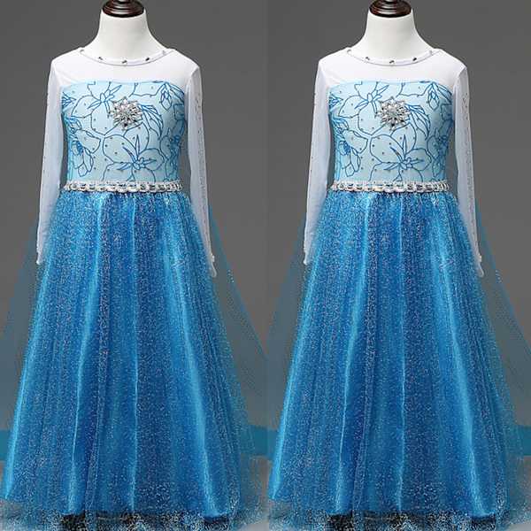 Flickor Prinsessklänning Frozen Kostym Cosplay Festklänning 110cm