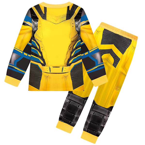 Deadpool 3 Wolverine Kostymer för Barn i Höst Långärmad Dräkt Tröja + Byxor Tvådelad Set 140cm