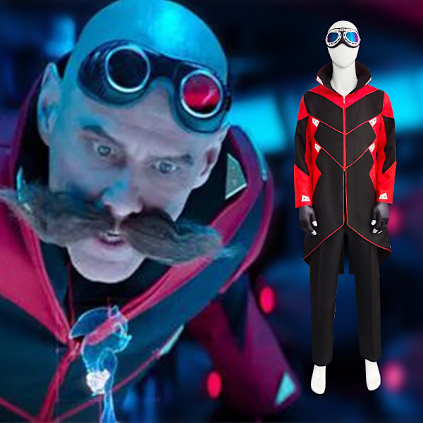 Vuxen Herr Dr. Ivo Eggman Vindjacka Kostym Cosplay Rekvisita Finfina Kläder Halloween Kostym 2XL