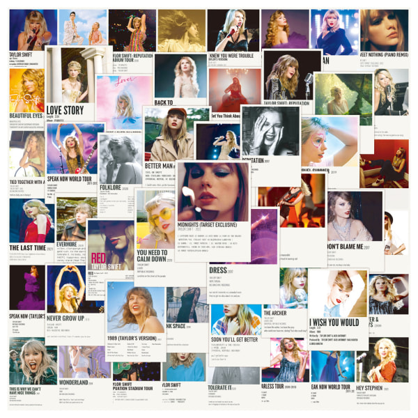 50 st Taylor Swift klistermärken för bärbar dator, telefon, flaska, populär sångare 50PCS
