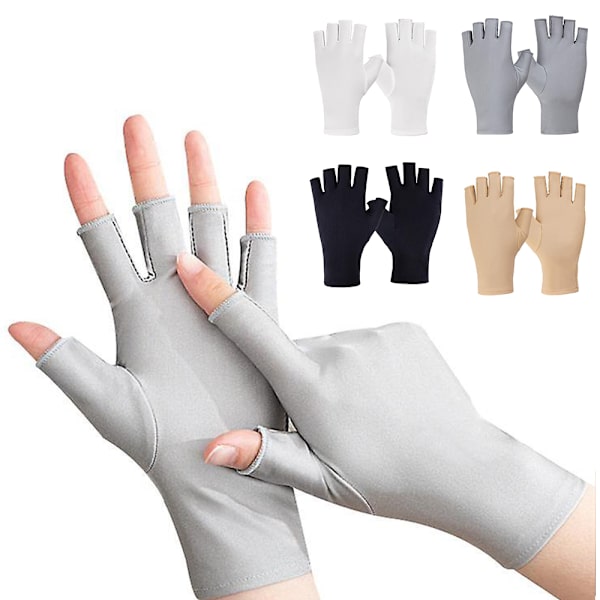 UPF 50 Block 99% UV-handske för gelnagellampa UV-skyddshandske för manikyr light grey