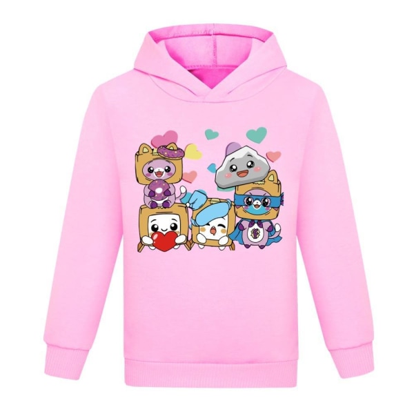 Barn 3D LANKYBOX Hoodie Sweatshirt Långärmad Rock Present pink 150cm