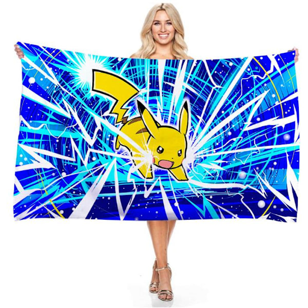 Barn tecknad strandhandduk simma bad sommarsemester mjuk mikrofiberfilt C 75*150cm