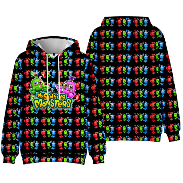 Barn 3D My Singing Monsters Hoodie Sweatshirt Långärmad Rock B 160cm