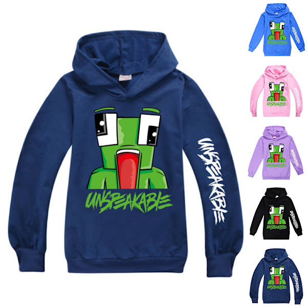 UNSPEAKABL Barn Pojkar Tryck Hoodie Sweatshirt Topp Navy Blue 140cm